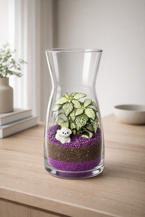 Rastlinné terárium fialové
