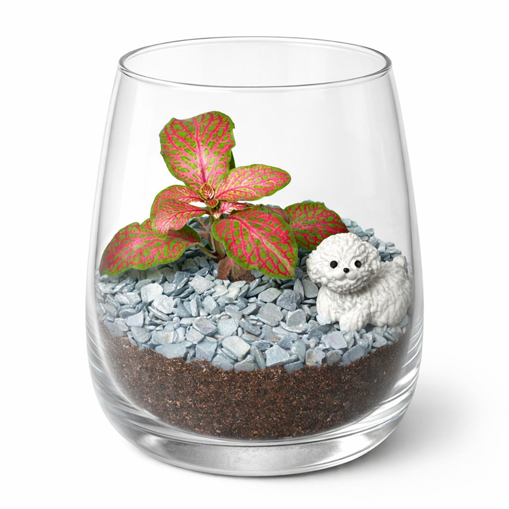 Rastlinné terárium malé strieborné