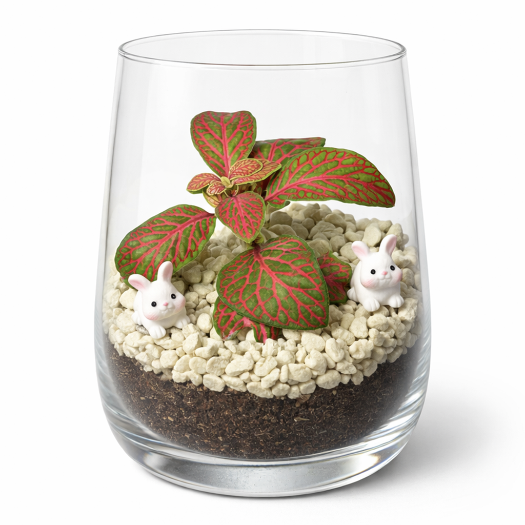 Rastlinné terárium malé zajačiky
