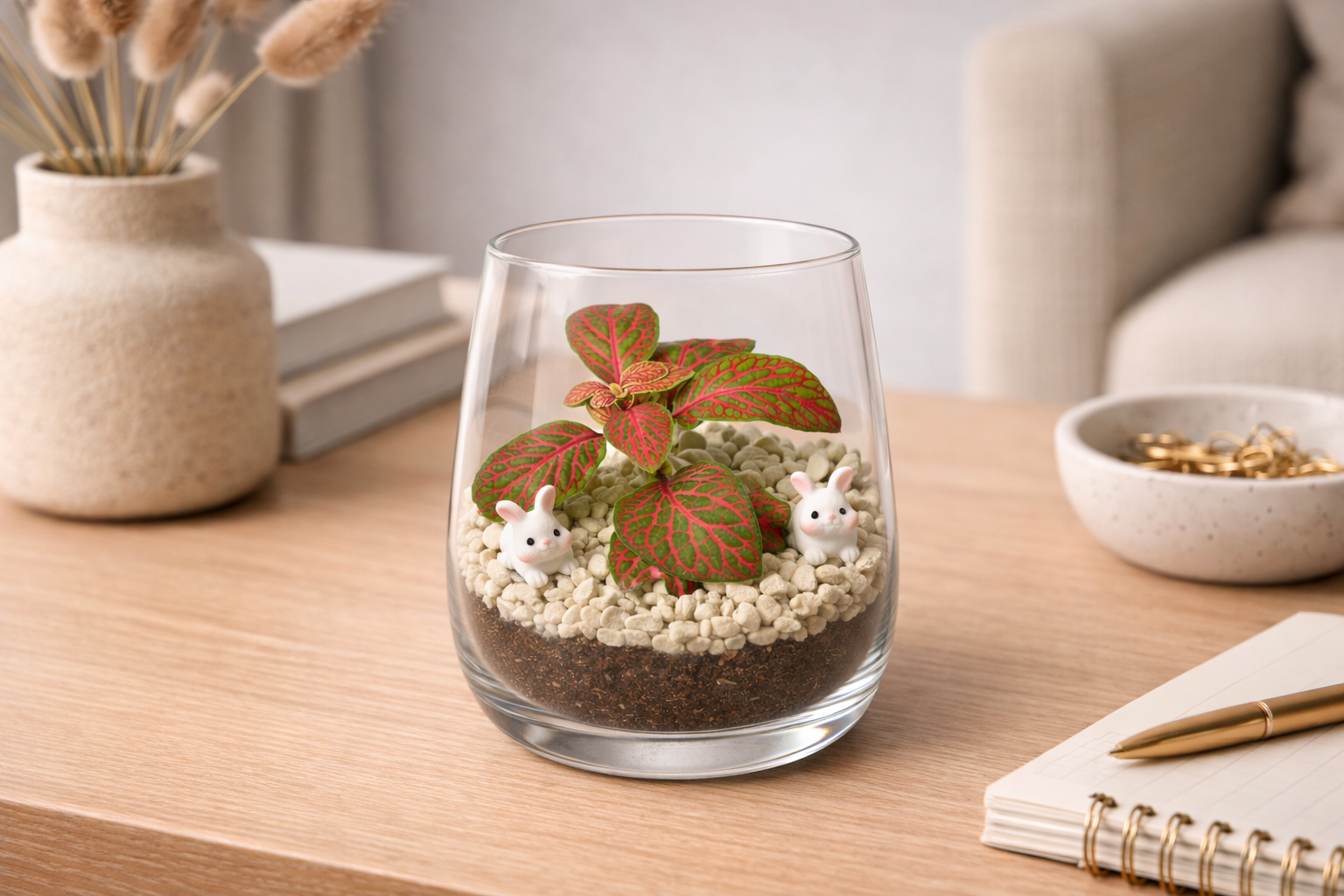 Rastlinné terárium malé zajačiky