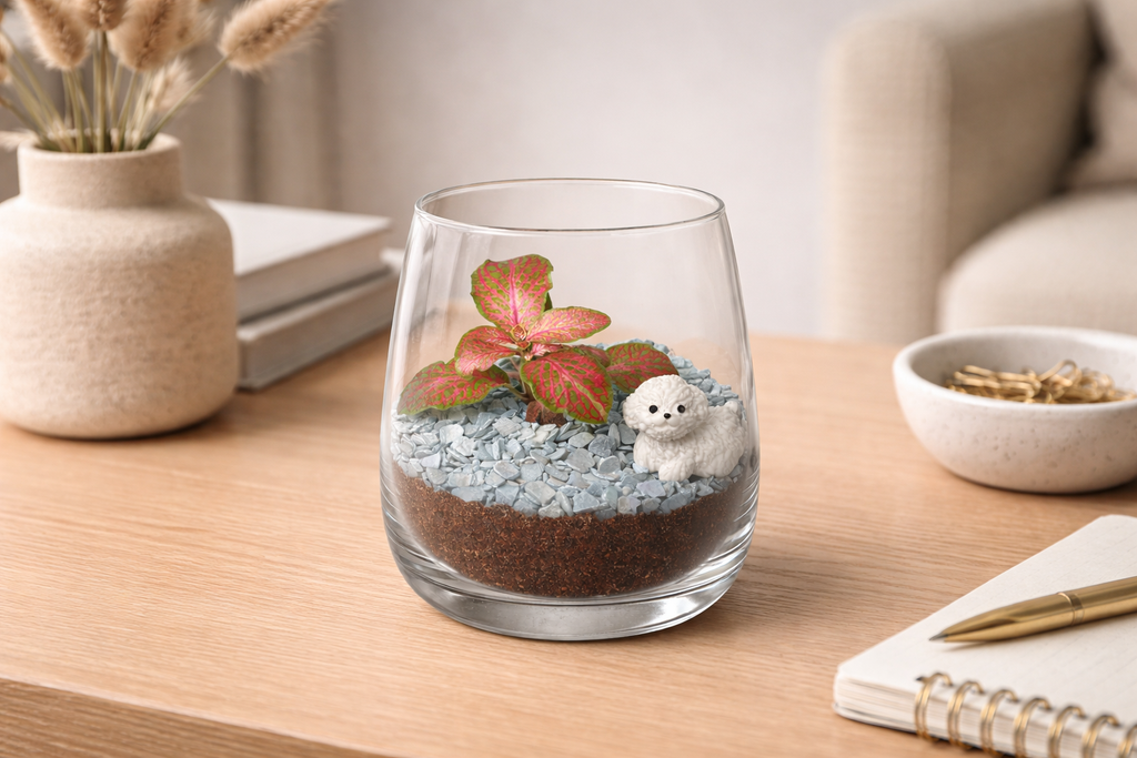 Rastlinné terárium malé strieborné